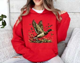 Sweat-shirt camouflage camouflage chasse canard volant : chasseur d'oiseaux sauvages