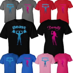 Beauty and Beast Couple Matching Shirts His and Hers Boyfriend Girlfriend Matching Shirts Love Beauty Beast Shirts Comes as a Set (2 shirts)