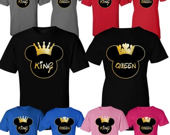 King Queen Couple Shirts His and Hers Couple Matching Shirts Boyfriend Girlfriend Tees King Queen Comes as a Set (2 shirts)
