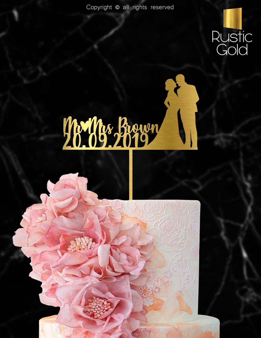 Personalized Wedding Cake Topper for Mr and Mrs With Last Names and ...