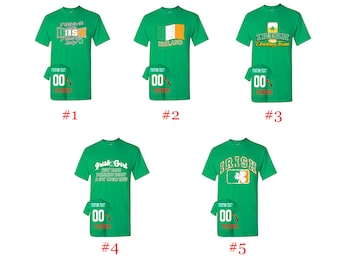 Chemises St. Patty Nom et numéro personnalisés Chemises St Patrick Chemises Irish Day Chemises St Patty’s Tees Personnalisé 12 Designs Party Irish St Patrick