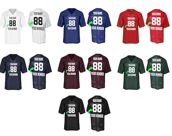 Customize Your Own Football Jersey with Your Name and Team Number Personalized & Customized Jersey Name and Number Unisex Jersey