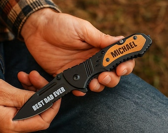 Personalized Groomsman Knife, Engraved Wood Handle,Father's Day Gift, Engraved Pocket Knife, Perfect Gift for Valentines, Christmas, Wedding