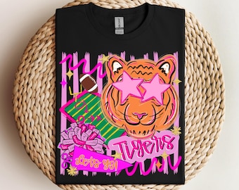 Tigers Football Shirt: Star Eyes Mascot Tee - Spirit Game Day