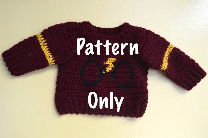 ON SALE Harry Potter Inspired Sweater Pattern in 4 Sizes // Etsy