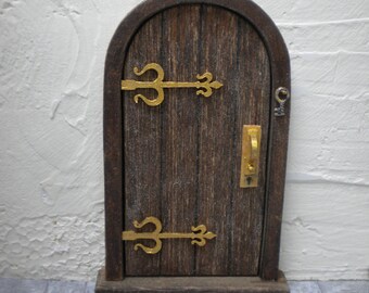 Handmade Wooden Dollhouse Door | Miniature Fairy Door, 1:12 Scale