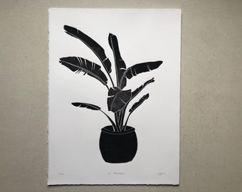 It’s bananas - limited edition linocut print