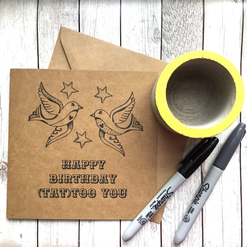 Tattoo Pun Geburtstagskarte Happy Birthday Tattoo Lover Etsy Schweiz