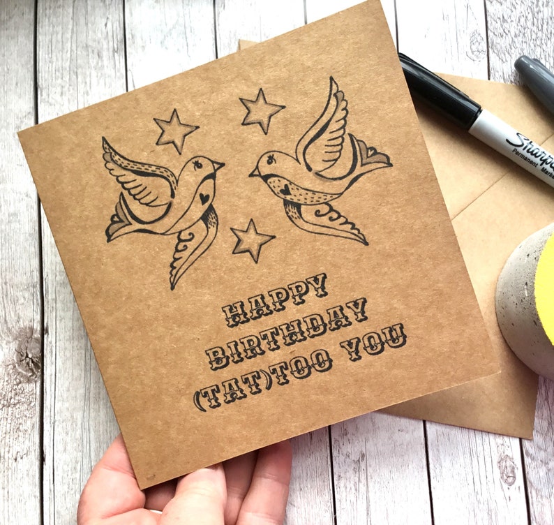 Tattoo Pun Geburtstagskarte Happy Birthday Tattoo Lover Etsy Schweiz