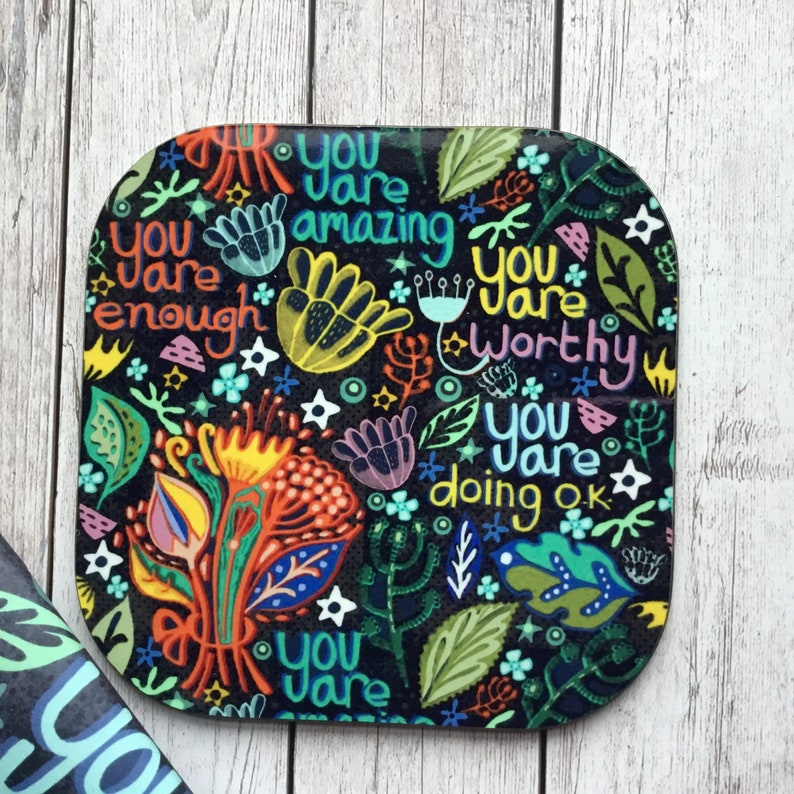 You Are Amazing Coaster, Motivational Quote Coaster, Positive Affirmation Coasters, Thinking Of You, Housewarming Gift, Inspirational Gifts. image 6