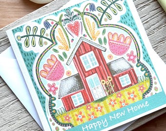 Happy New Home Card - Scandi Inspired - Hand Drawn Illustration