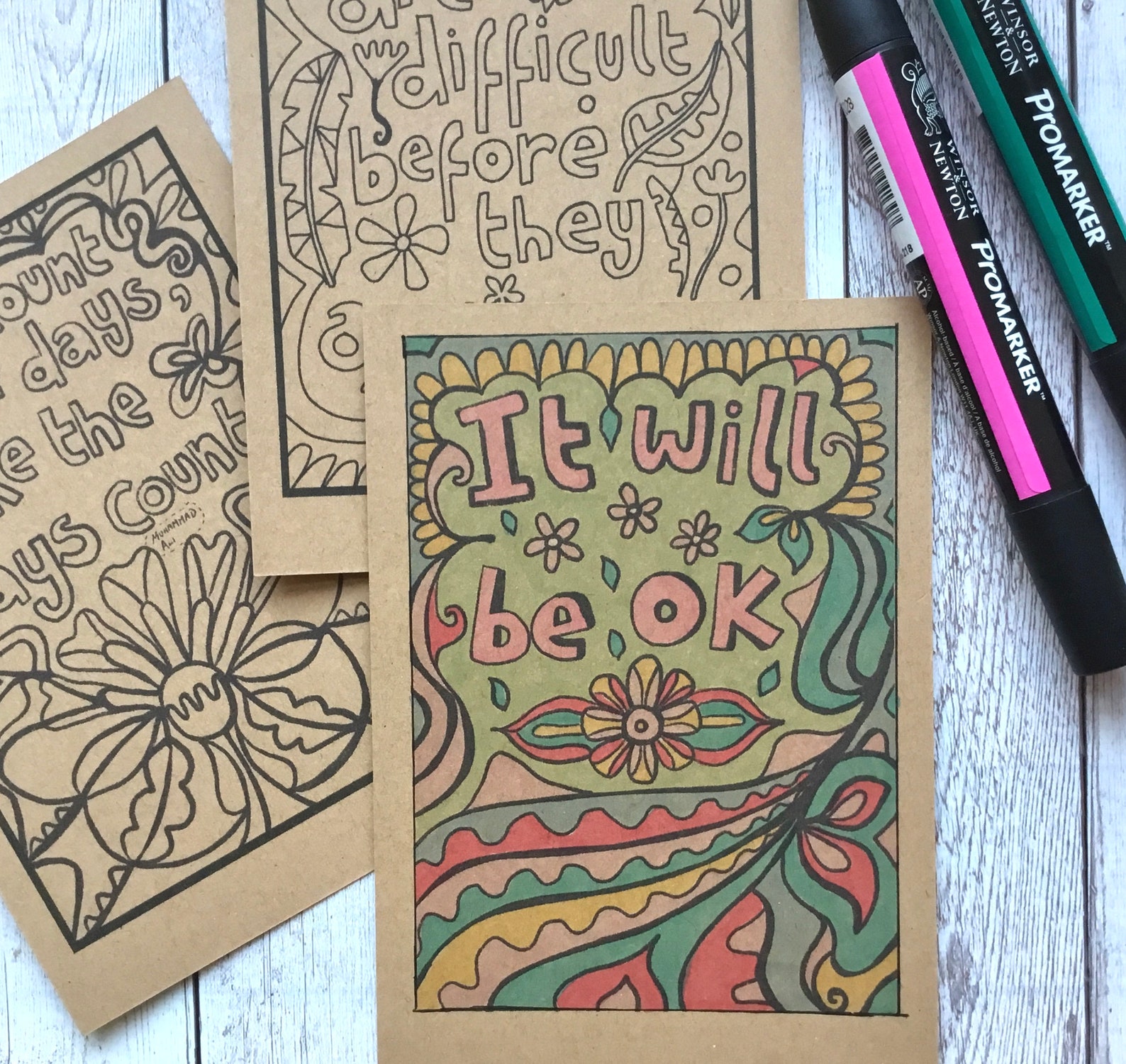 Positive Postcard Examples Positive Postcard Set, Colour in Postcards, Motivational Postcards ...