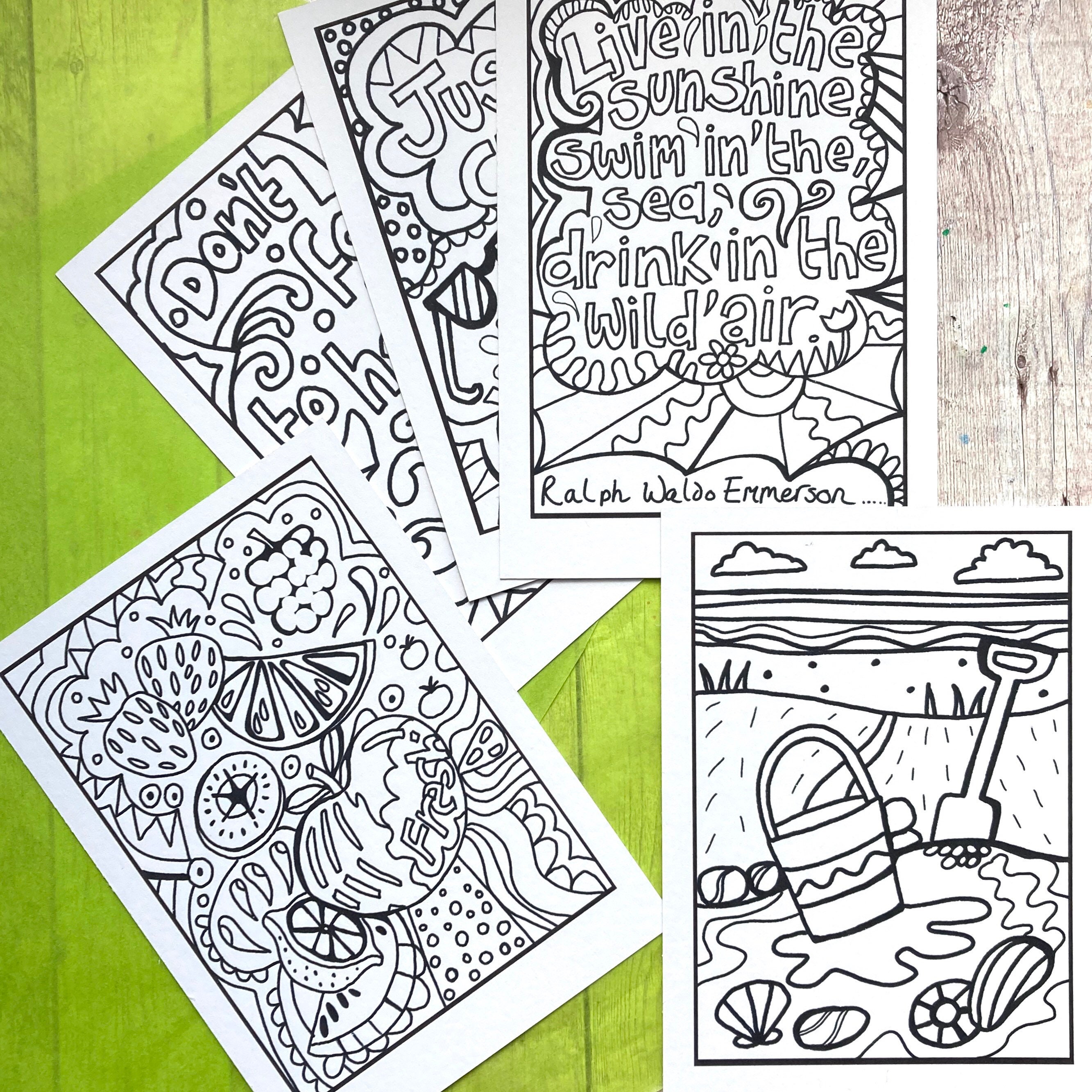 Ausmalen macht glücklich: Kostenlose Postkarten zum Ausmalen für Groß und Klein!