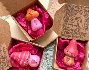 Mini Happy Mood Mushroom, Stay Strong Gift, Thinking of You