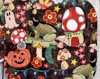 Cottage Core Toad Coaster, Witch Hat, Spooky Halloween Decor