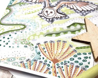 Barn Owl Greetings Card, Nature Illustration, Any Occasion