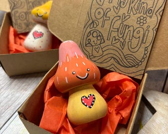 Toadstool Love Token Gift, Pun Postcard, Letterbox Gift.