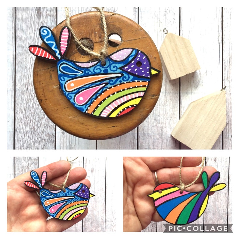 Lockdown Birthday Gift Letterbox Gift Missing You Positivity Gift Thinking Of You New Home Gift Rustic Decor. Rainbow Bird Hug Gift
