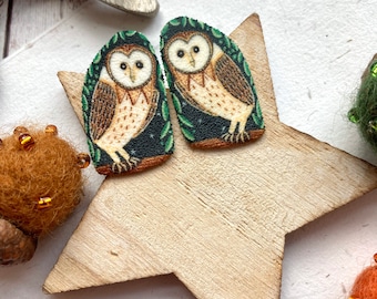 Owl Stud Earrings, Winter Woodland Jewellery, Barn Owl Lover, Birthday Gifts For Women, Gift For Nanny, Gift For Mum, Unique Gifts.