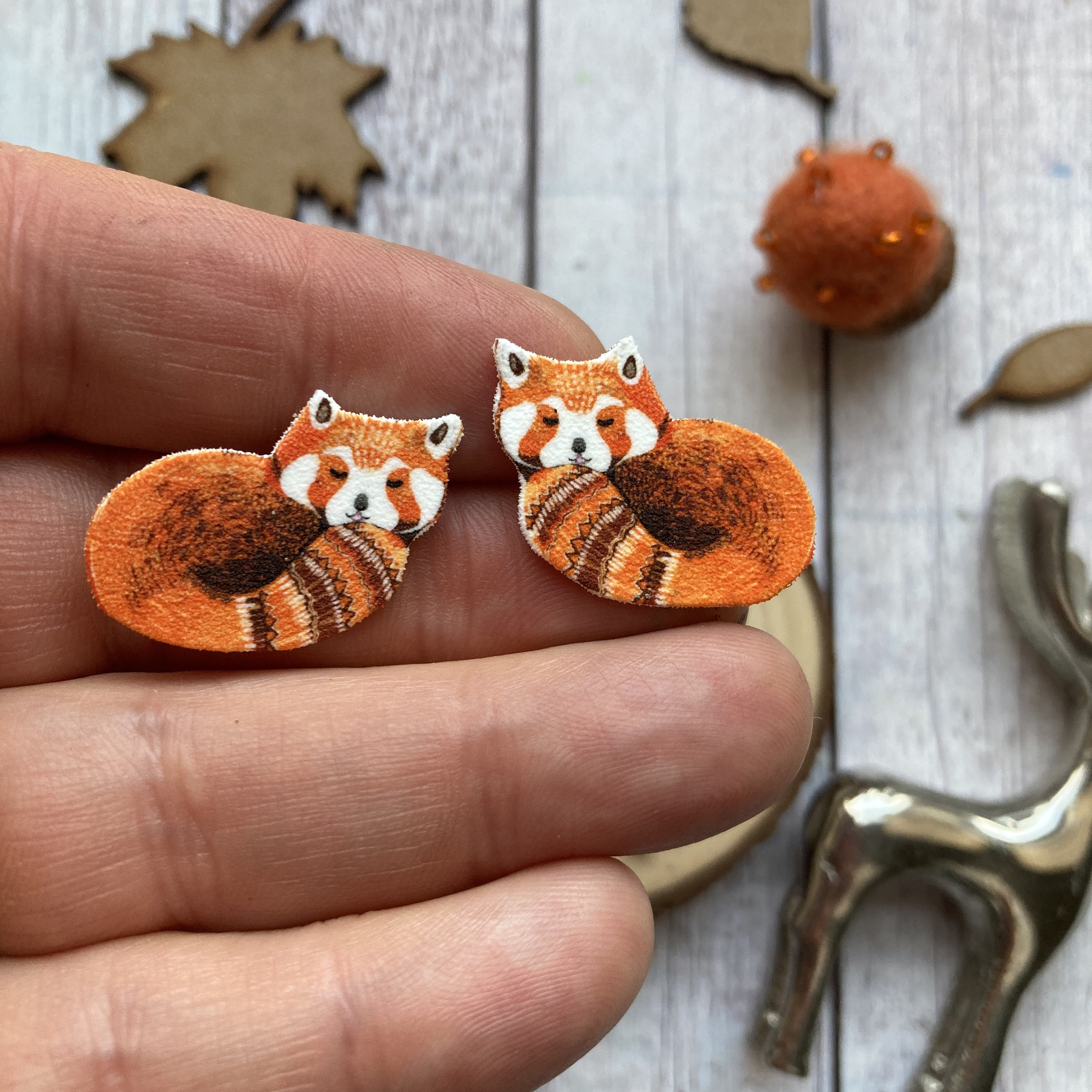 Enamel Realistic Cute Panda Animal Clip on Earrings for Women Girls Birthday Touched Gifts