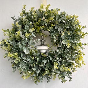 Faux Eucalyptus Wreath for Front Door, Evergreen, Year-Round Greenery Wreath, Farmhouse Wreath, All Season, Various Sizes, Free Shipping