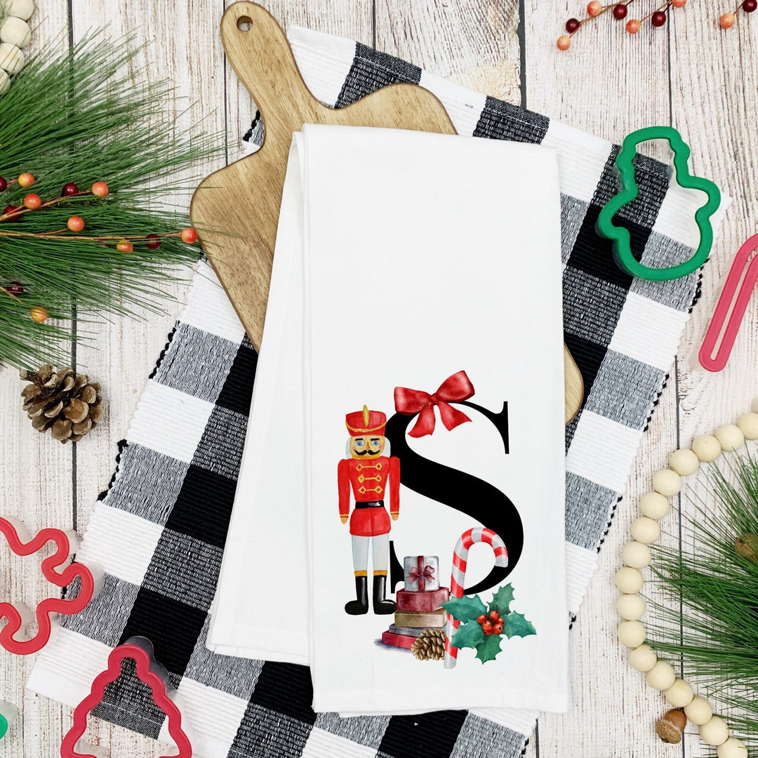 Personalized Nutcracker Kitchen Towel Monogram Christmas Etsy