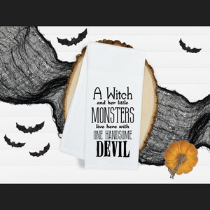 Halloween Tea Towel, Witchy Tea Towel, Fall Kitchen Towel, Funny Dish Towel, Kitchen Witch Décor, Kitchen Witch Towel, Witch Stuff image 2