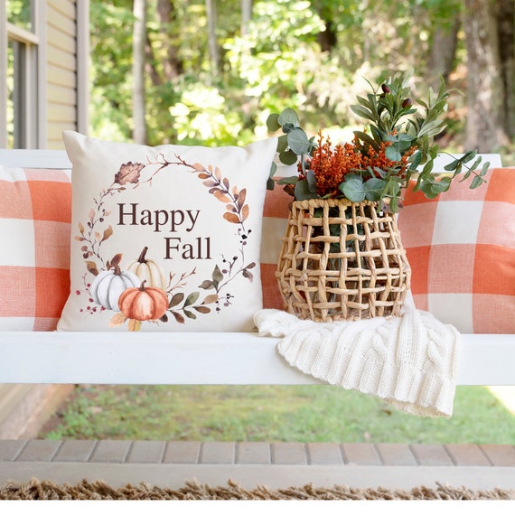 Pumpkin Trio - Decorative Pillow Cover - 18x18 inches