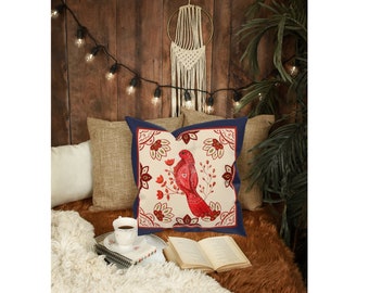 18x18 Multicolor Birdorable Holiday Wreath of Cute Cartoon Birds Christmas Throw Pillow 18x18 Multicolor Birdorable Holiday Wreath of Cute Cartoon Birds Christmas Throw Pillow