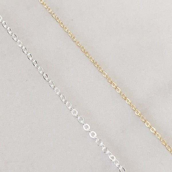Cable Chain in 14k Gold Filled or Sterling Silver, Dainty Layering Necklace, Delicate, Minimalist Chain, Everyday Jewelry, Simple Chain