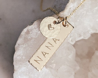 Nana Necklace, Grandmother Necklace, Gift for Grandma, Custom Grandma Jewelry, Bar Necklace, 14k Gold Filled, Silver, Mothers Day Gift