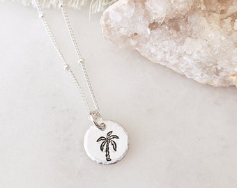 Palm Tree Necklace in 14k Gold Filled or Silver, Beach Necklace, Dainty Charm Necklace, Minimalist Necklace, Gift for her, Mothers Day Gift