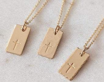 Dainty Cross Necklace in 14k Gold Filled, Sterling Silver, Easter Gift, Religious Jewelry, Faith Necklace, Gift for her, Mothers Day Gift