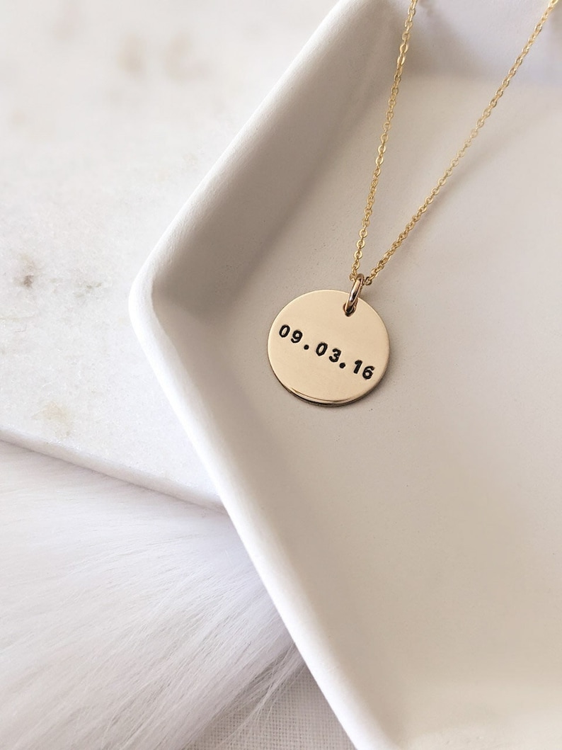 Custom Date Necklace 14k Gold Filled or Sterling Silver Etsy