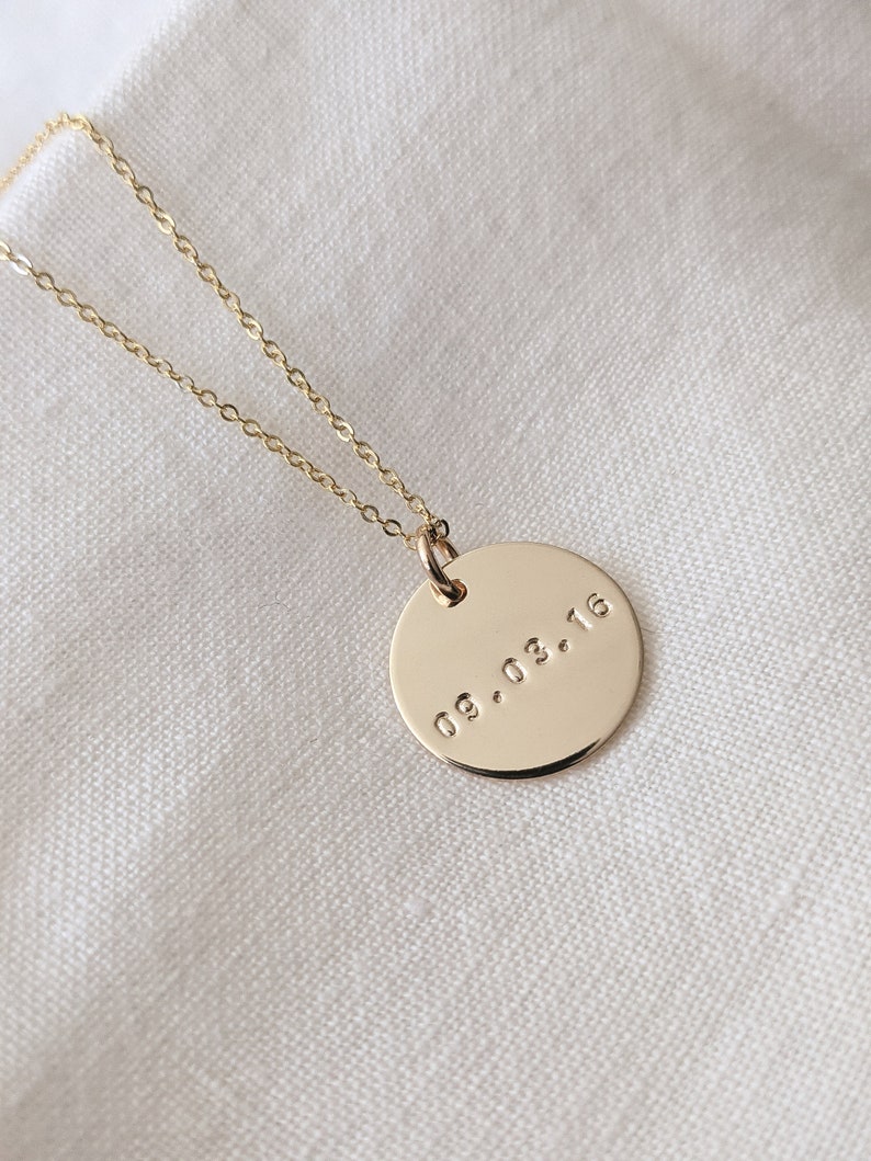Custom Date Necklace 14k Gold Filled or Sterling Silver Etsy