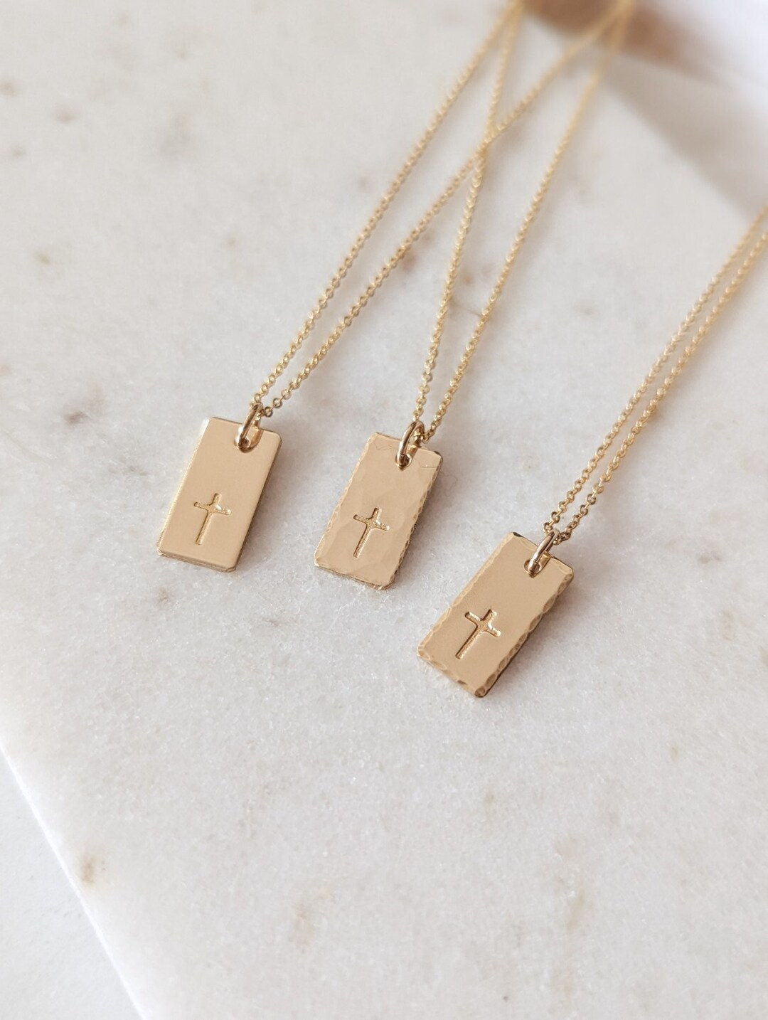 Dainty Cross Necklace in 14k Gold Fill or Sterling Silver, Minimalist