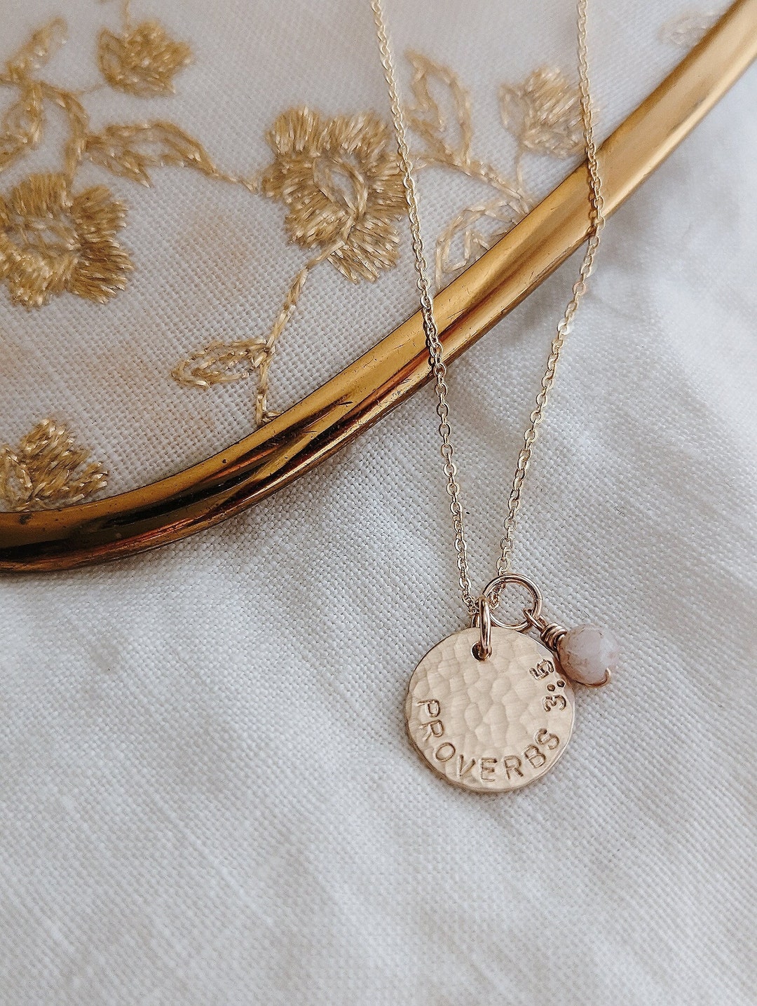 Custom Bible Verse, Scripture Necklace, 14k Gold Filled, Sterling