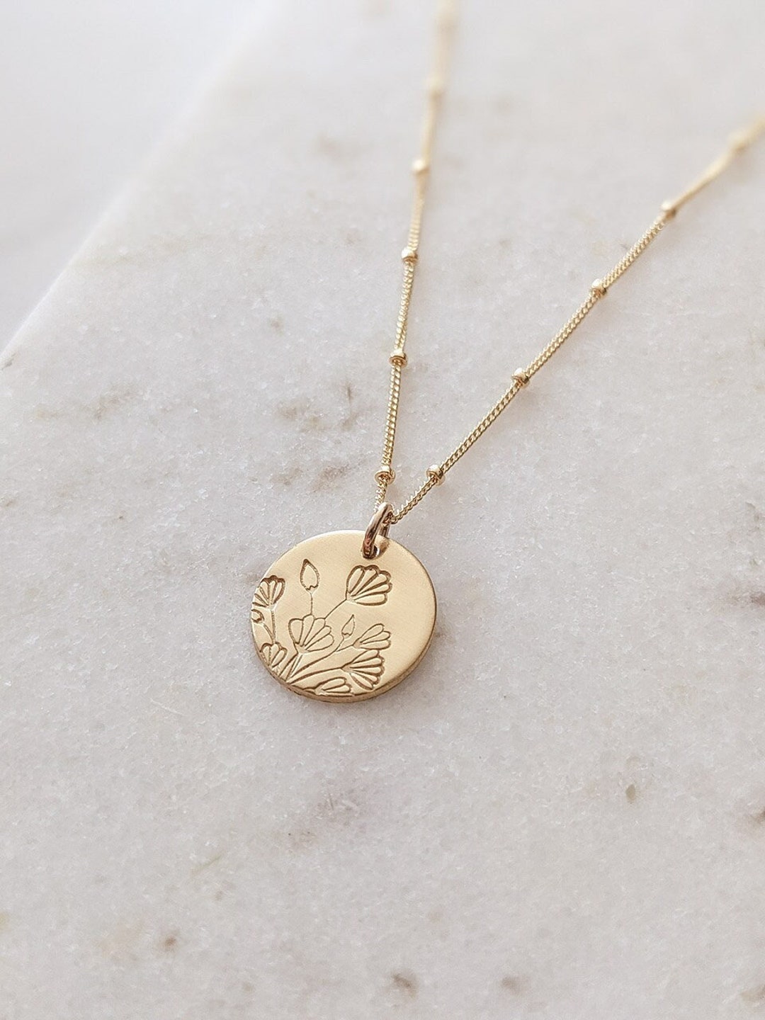 Wildflower Necklace in 14k Gold Filled or Sterling Silver - Etsy