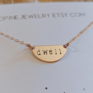 Dwell Necklace, Bible Verse, Scripture Necklace, Gold Filled, Sterling Silver, Christian Jewelry, Baptism Gift, Gift for Her, Psalm