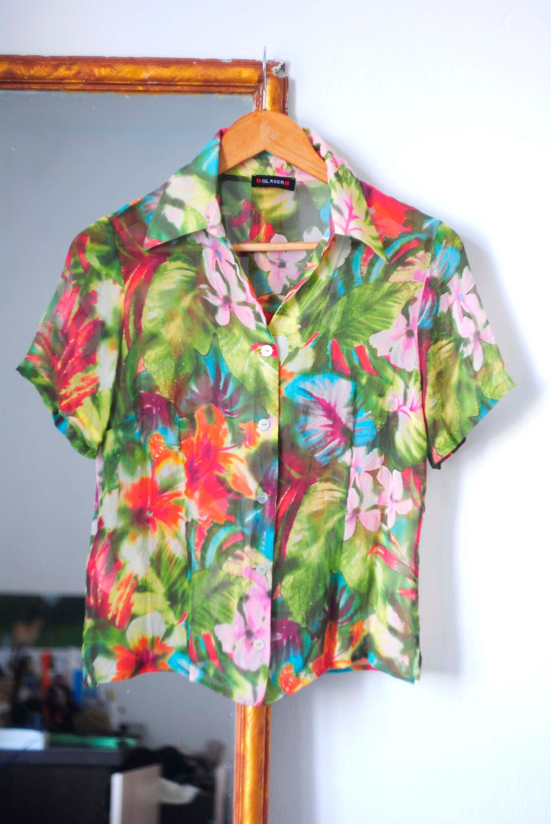 BLOOM PRINTED SILK SHIRT DRESS