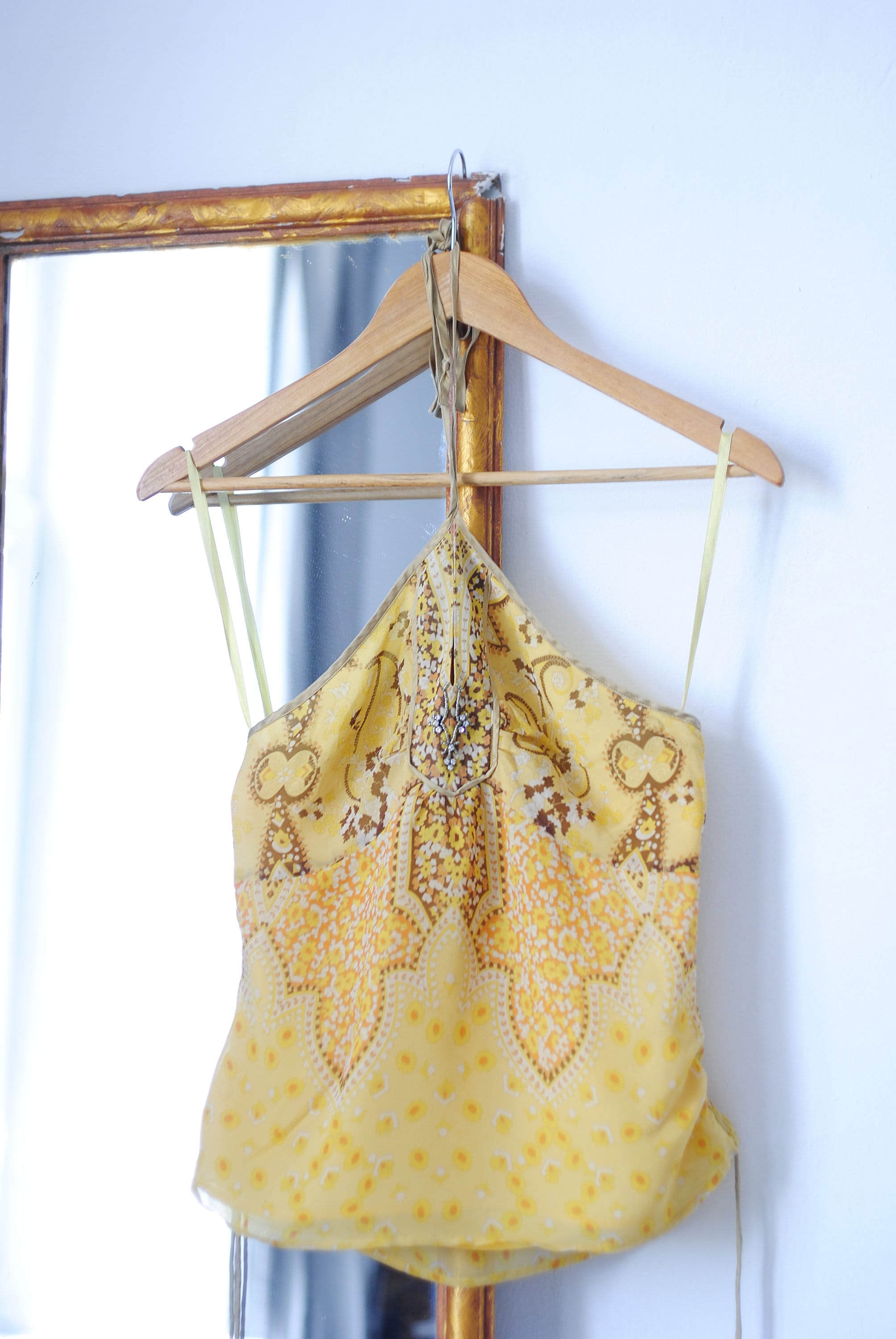 Victorias Secret Bra Tops Yellow Halter Sundress Tie Top Casual Cotton  Dress L