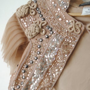 Vintage lovertjes Bolero, vrouwen BOLERO JAS, Sparkly Rose Gold Bolero, afbeelding 2