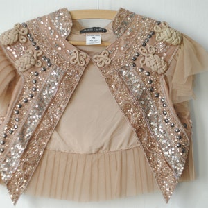 Vintage lovertjes Bolero, vrouwen BOLERO JAS, Sparkly Rose Gold Bolero, afbeelding 1