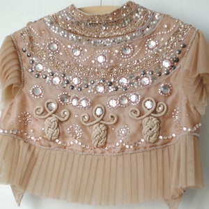 Vintage lovertjes Bolero, vrouwen BOLERO JAS, Sparkly Rose Gold Bolero, afbeelding 5