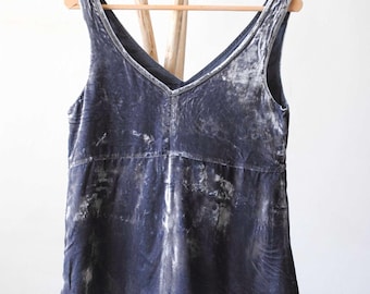 Vintage Velvet  Light Grey Silk Top , Woman  Tank Top