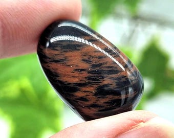 Mahogany Obsidian Tumblestone • Brown & Black Pocket Stone