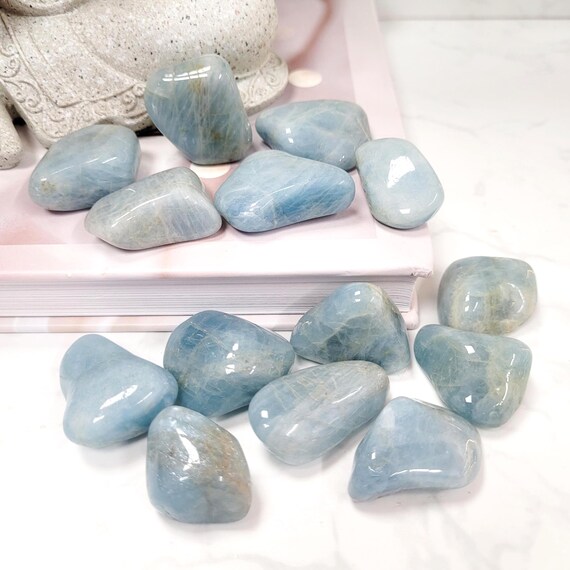 Aquamarine Crystal Tumble Stone | Ethically Sourced | Throat Chakra | Calming Stone