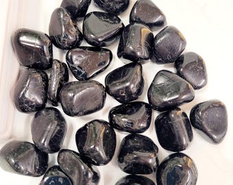 Black Tourmaline Crystal Tumblestones • Ethically Sourced