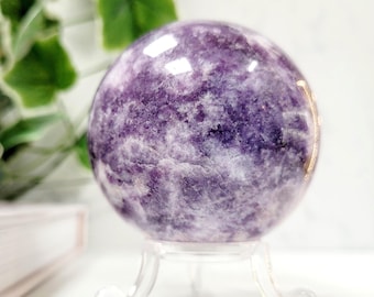Sphère de cristal lépidolite • D'origine éthique
