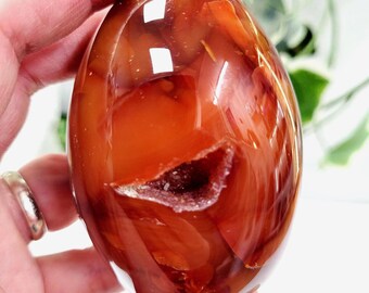 Carnelian Crystal Freeform • Polished Orange Chalcedony Stone